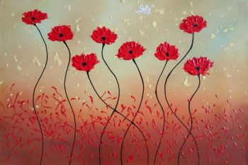 Dancing Tulips - Natur-Schönheiten Handgemaltes Ölgemälde