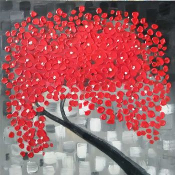 Spring is here - Natur-Schönheiten Handgemaltes Ölgemälde ohne Rahmen