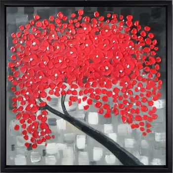 Spring is here - Natur-Schönheiten Handgemaltes Ölgemälde mit schwarzem Rahmen