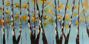 Birch Trees - Landschaften Handgemaltes Ölgemälde