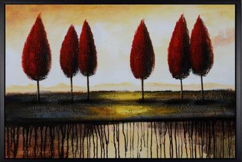 By the Lake 2 - Landschaften Handgemaltes Ölgemälde mit schwarzem Rahmen