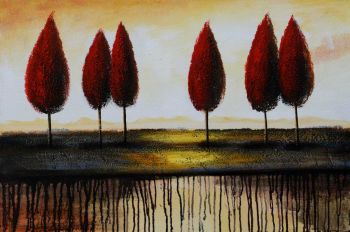 By the Lake 2 - Landschaften Handgemaltes Ölgemälde ohne Rahmen