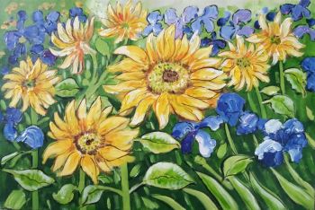 Sunflowers - Natur-Schönheiten Handgemaltes Ölgemälde