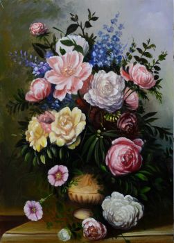 Vase Bouquet 1 - Natur-Schönheiten Handgemaltes Ölgemälde