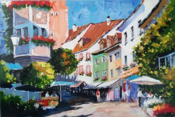 Lazy Sunday Afternoon - Landschaften Handgemaltes Ölgemälde