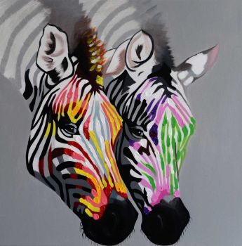 Zebra 1 - Tiere Handgemaltes Ölgemälde