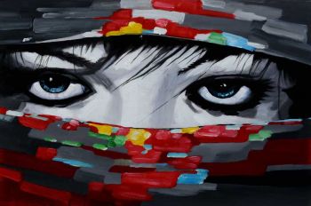 Eyes - Portraits Handgemaltes Ölgemälde ohne Rahmen