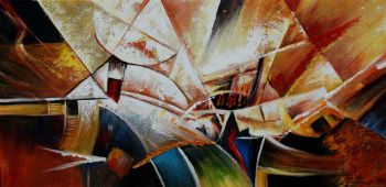 Geometry - Abstrakt Handgemaltes Ölgemälde ohne Rahmen