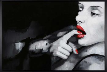 Marilyn 3 - Portraits Handgemaltes Ölgemälde mit schwarzem Rahmen