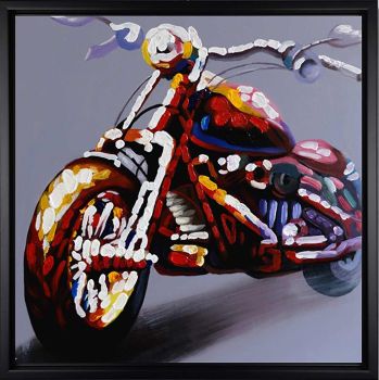 Bike - Allgemein Handgemaltes Ölgemälde mit schwarzem Rahmen