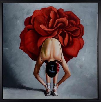 Ballet Bow - Portraits Handgemaltes Ölgemälde mit schwarzem Rahmen