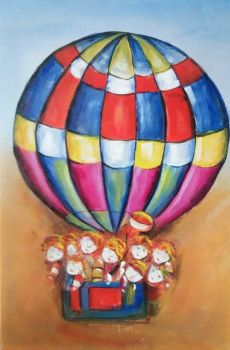 Up and Away - Allgemein Handgemaltes Ölgemälde ohne Rahmen