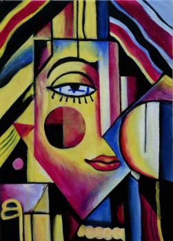 Me in a Maze - Portraits Handgemaltes Ölgemälde ohne Rahmen