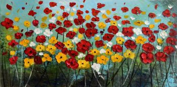 Flower Meadow - Natur-Schönheiten Handgemaltes Ölgemälde