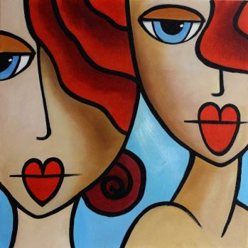 Close Friends 2 - Portraits Handgemaltes Ölgemälde ohne Rahmen