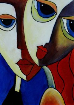 Close Friends 1 - Portraits Handgemaltes Ölgemälde ohne Rahmen