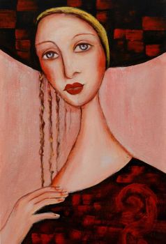 Lady in Court 2 - Portraits Handgemaltes Ölgemälde ohne Rahmen