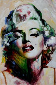 Marilyn 2 - Portraits Handgemaltes Ölgemälde ohne Rahmen