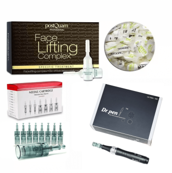 Professionelles Mesotherapie Gesichtspflege Set mit Dr. Pen Dermapen - (mit Display) und Lifting Ampullen