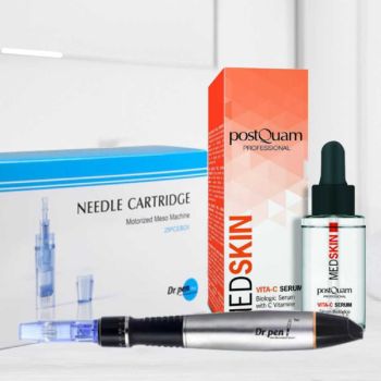 Dr. Pen Mikro-Nadel Dermapen Schwarz/Silber - 25x Einwegnadeln und Vitamin C Serum im Set