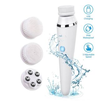 Elektrische 3-in-1 Gesichtsreinigungsbürste zur Tiefenreinigung - wasserdicht, mit Akku
