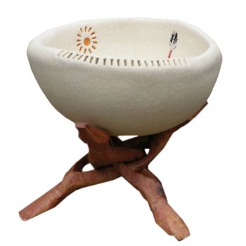 Räucherschale klein mit Holzgestell