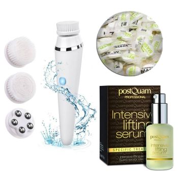 Gesichtsreinigungs- und Pflegeset mit Reinigungsbürste - inkl. Lifting Serum und Gesichtsmasken