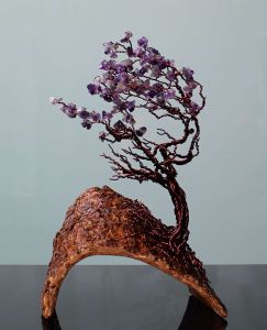 Kunst-Skulptur - Floating Amethyst - dekorative Skulptur - einzeln in Handarbeit gefertigt