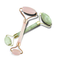 Massageroller ohne Batterie in Jade und Quarz