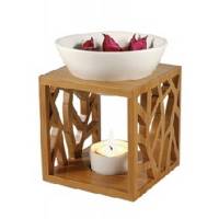 Aromalampe aus Bambus und Keramik für Aromatherapie